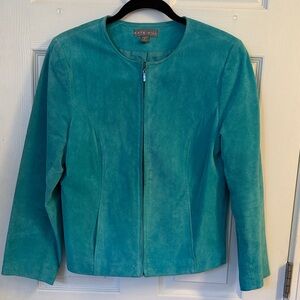 Kate Hill Women's Vibrant Blue Suede Blazer